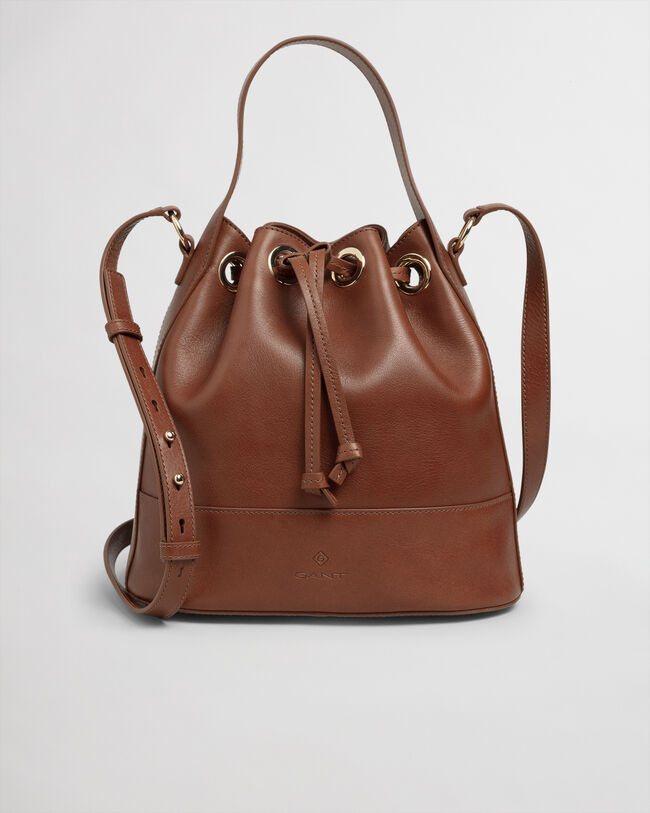 Leren bucket bag