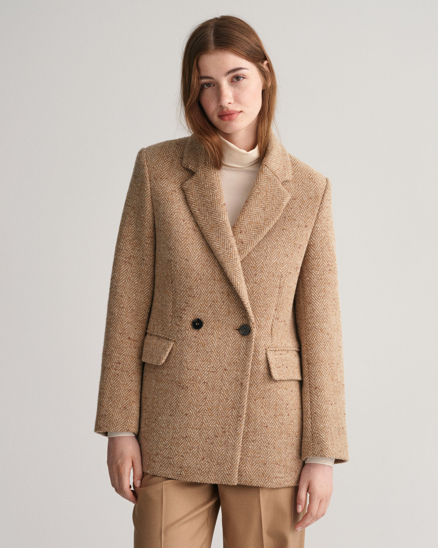 Regular Fit blazer met visgraatmotief