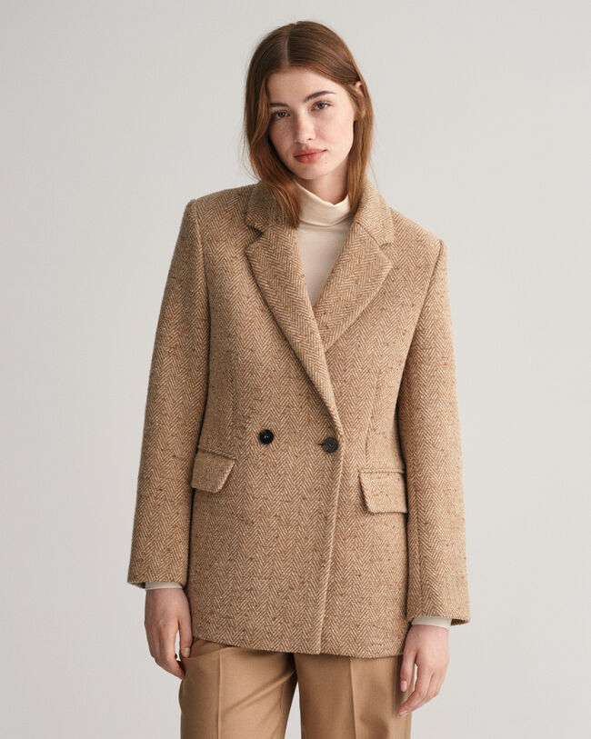 Regular Fit blazer met visgraatmotief