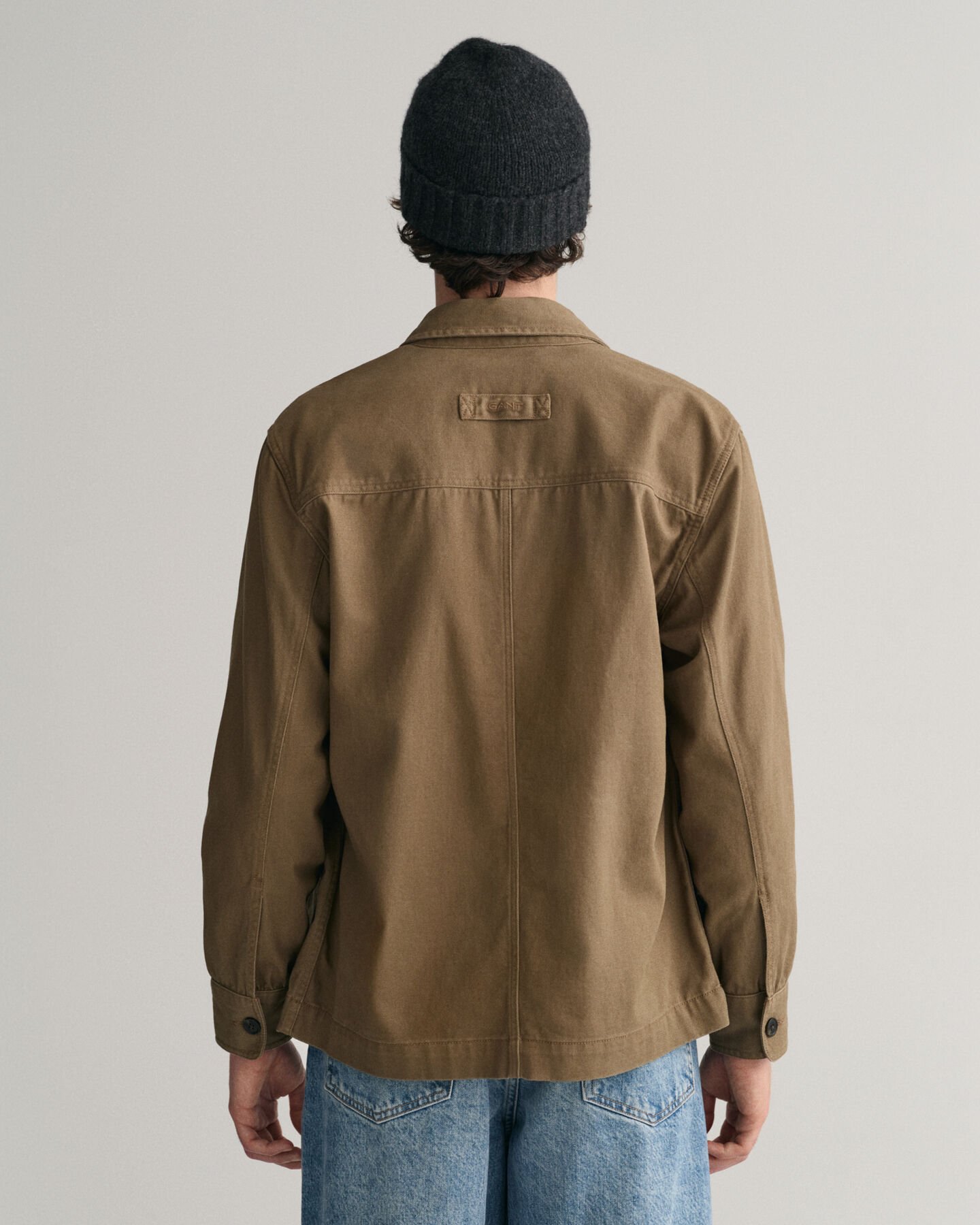 Overshirt van geborstelde keper