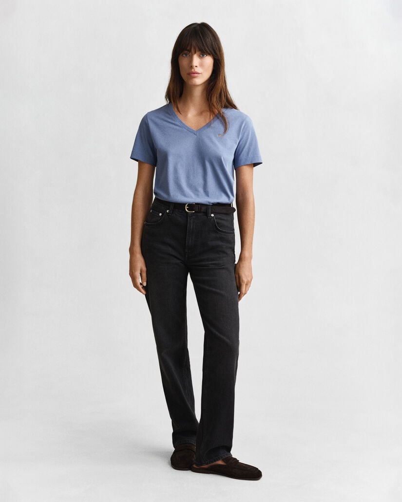 Shield T-shirt met V-hals