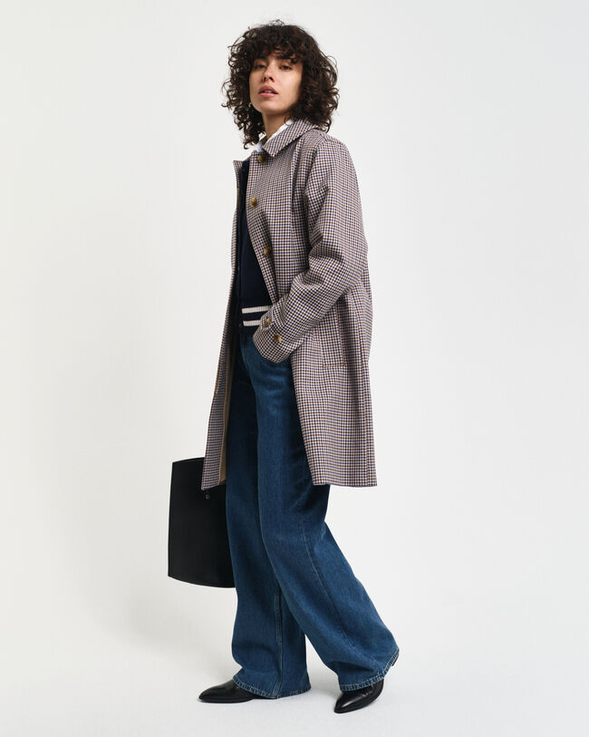 Car Coat met kleine ruitjes