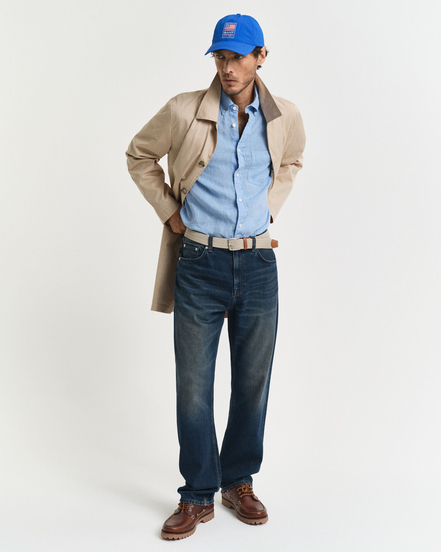 Regular Fit speciaal geverfd linnen overhemd met korte mouwen