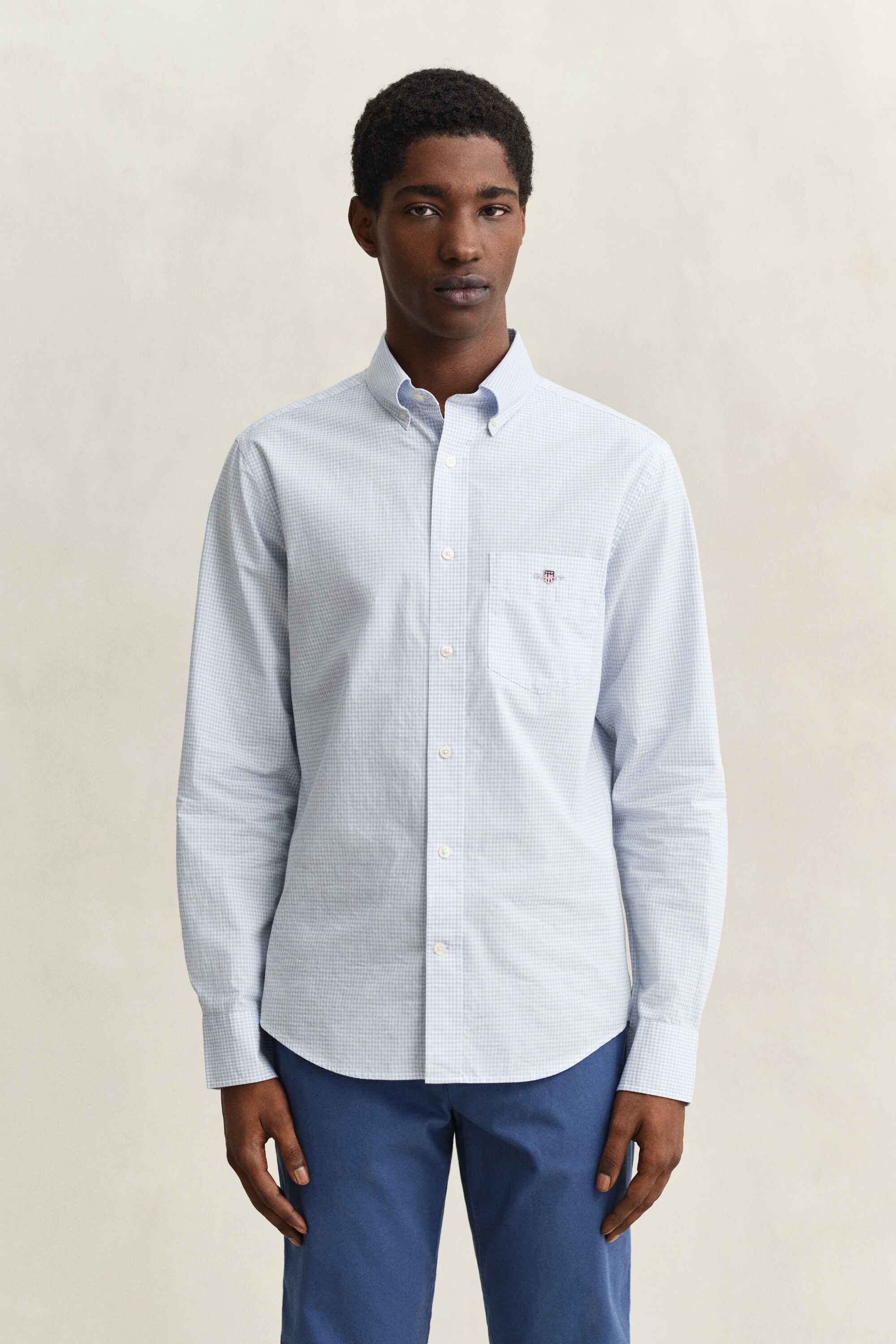 Klassiek poplin overhemd met Gingham-ruitje
