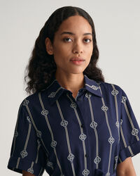 Overhemdjurk met print en korte mouwen