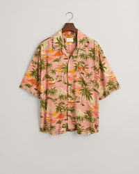 Regular Fit Hawaiian Print overhemd met korte mouwen
