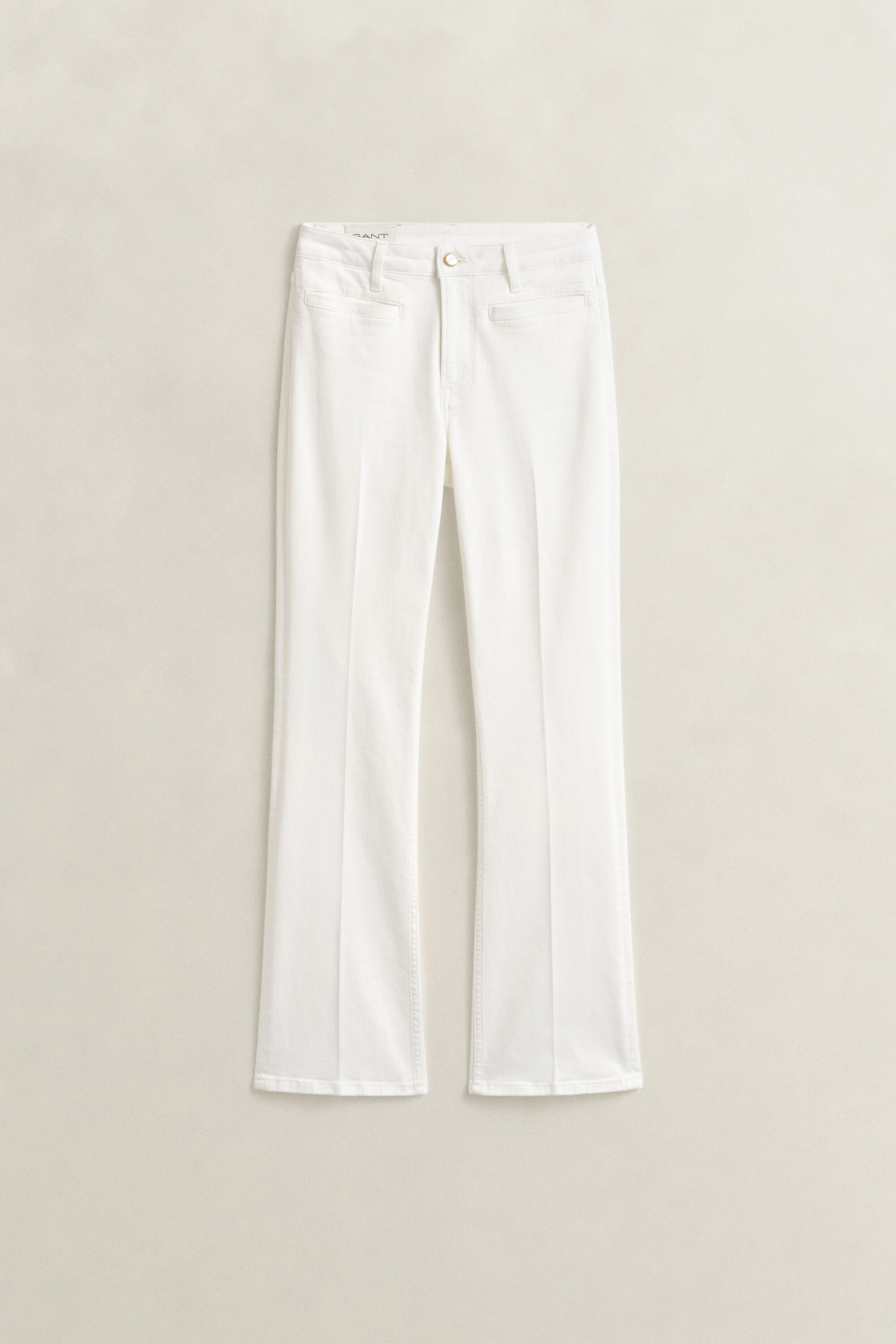 Monogram jeans met wijduitlopende pijpen