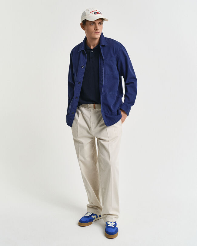 Micro Textured poloshirt van katoen