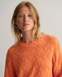 Gebreide geweven trui met ronde hals