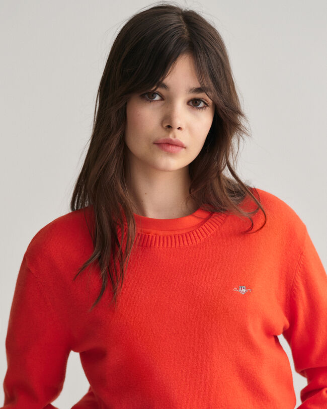 Teens Shield lamswollen trui met ronde hals