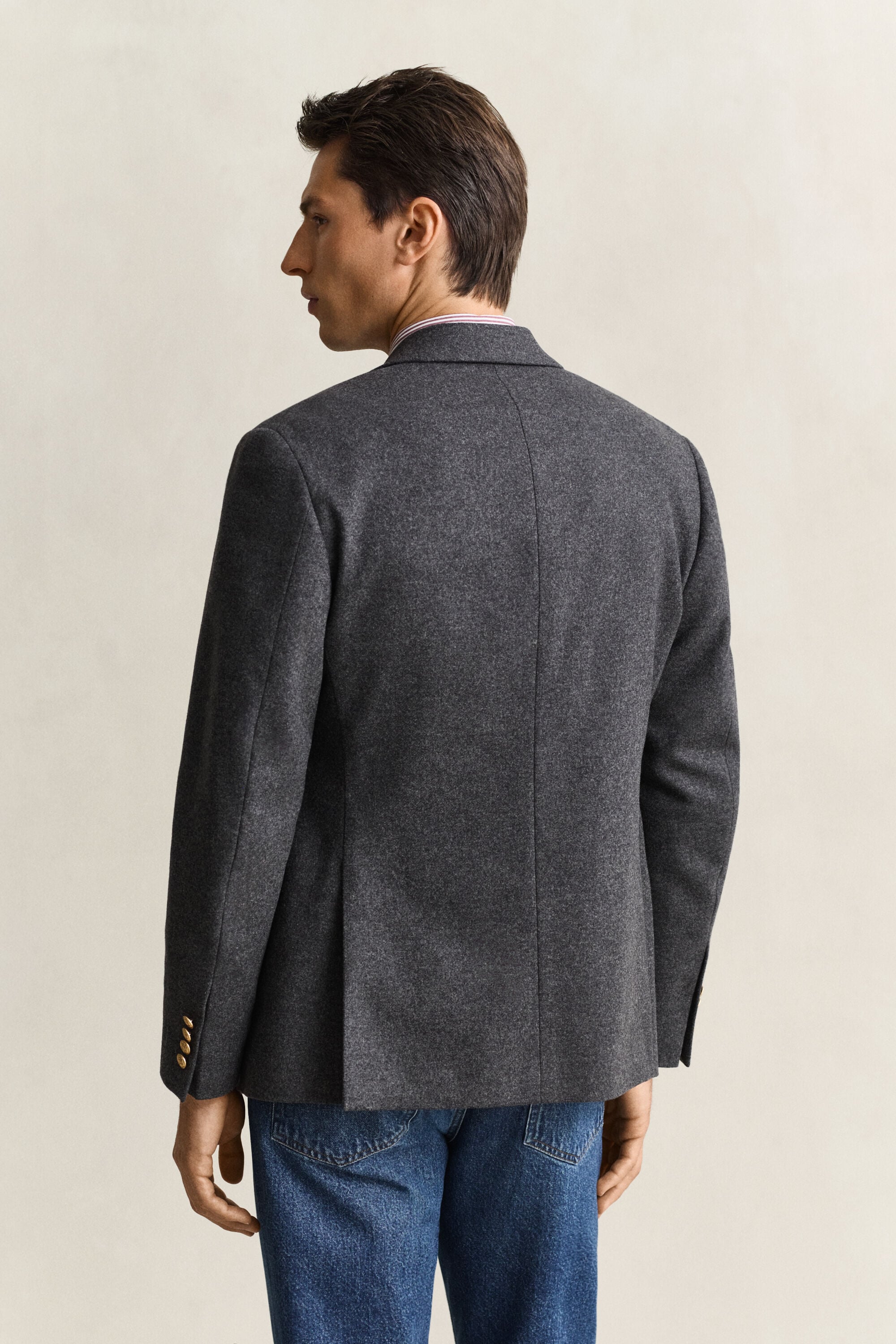 Club blazer van wollen flanel