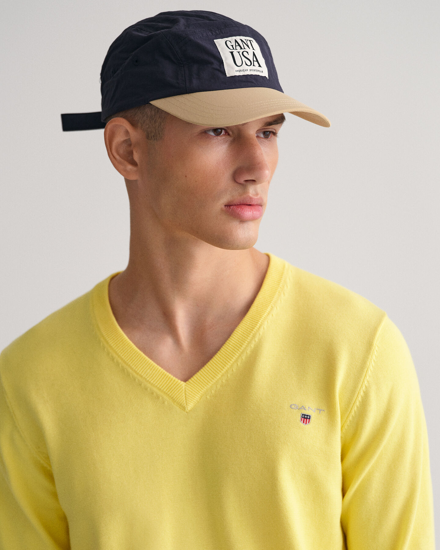 Classic sweater van katoen met V-hals