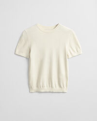 Lichtgewicht trui met ronde hals en korte mouwen