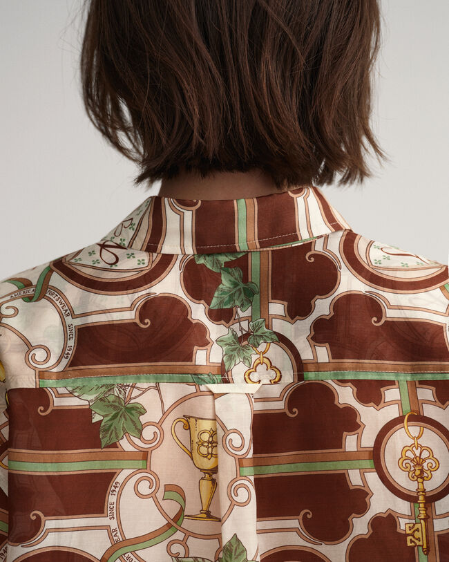 Relaxed Fit American Luxe overhemd van katoen en zijde