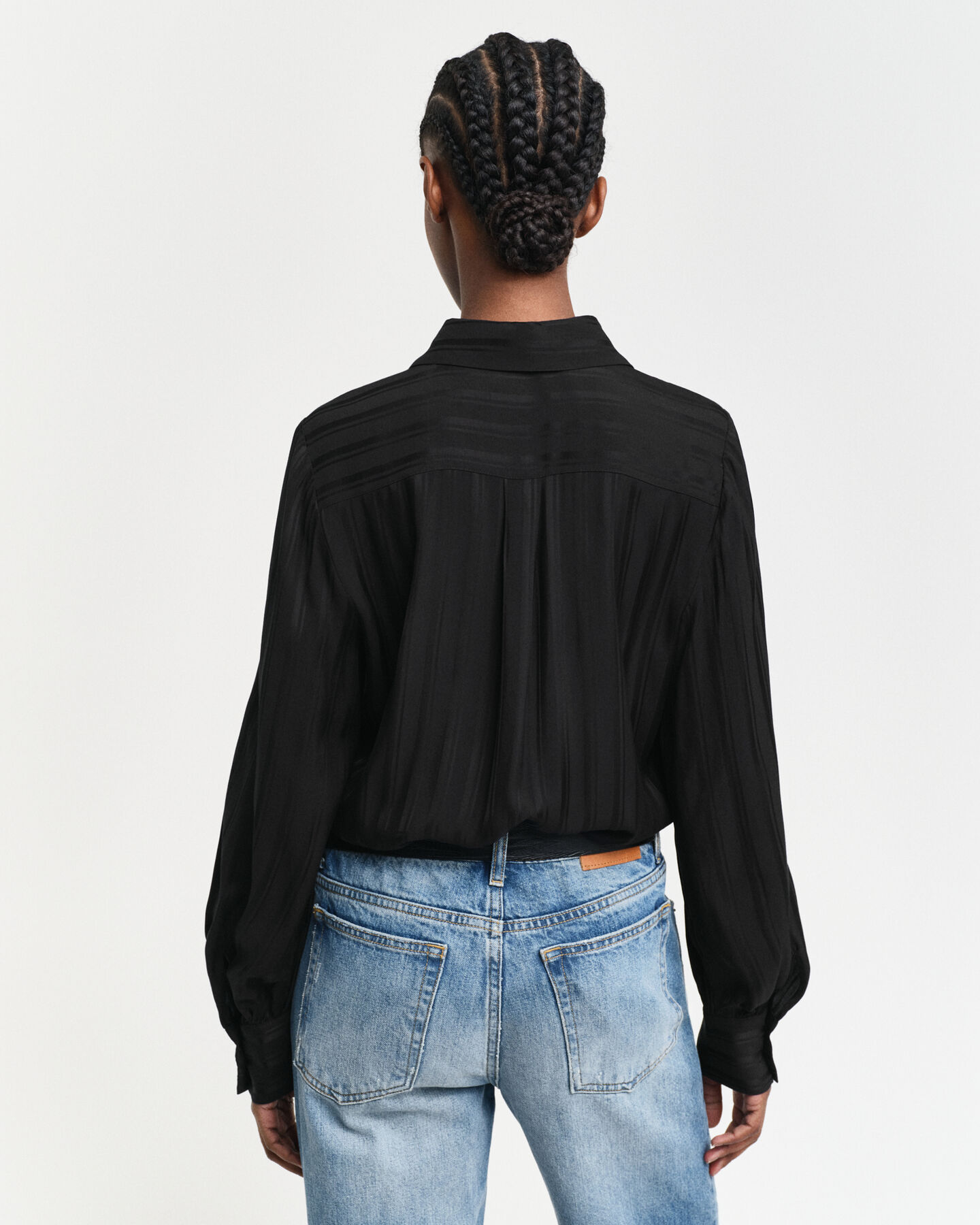 Regular Fit satijnen overhemd met strepen