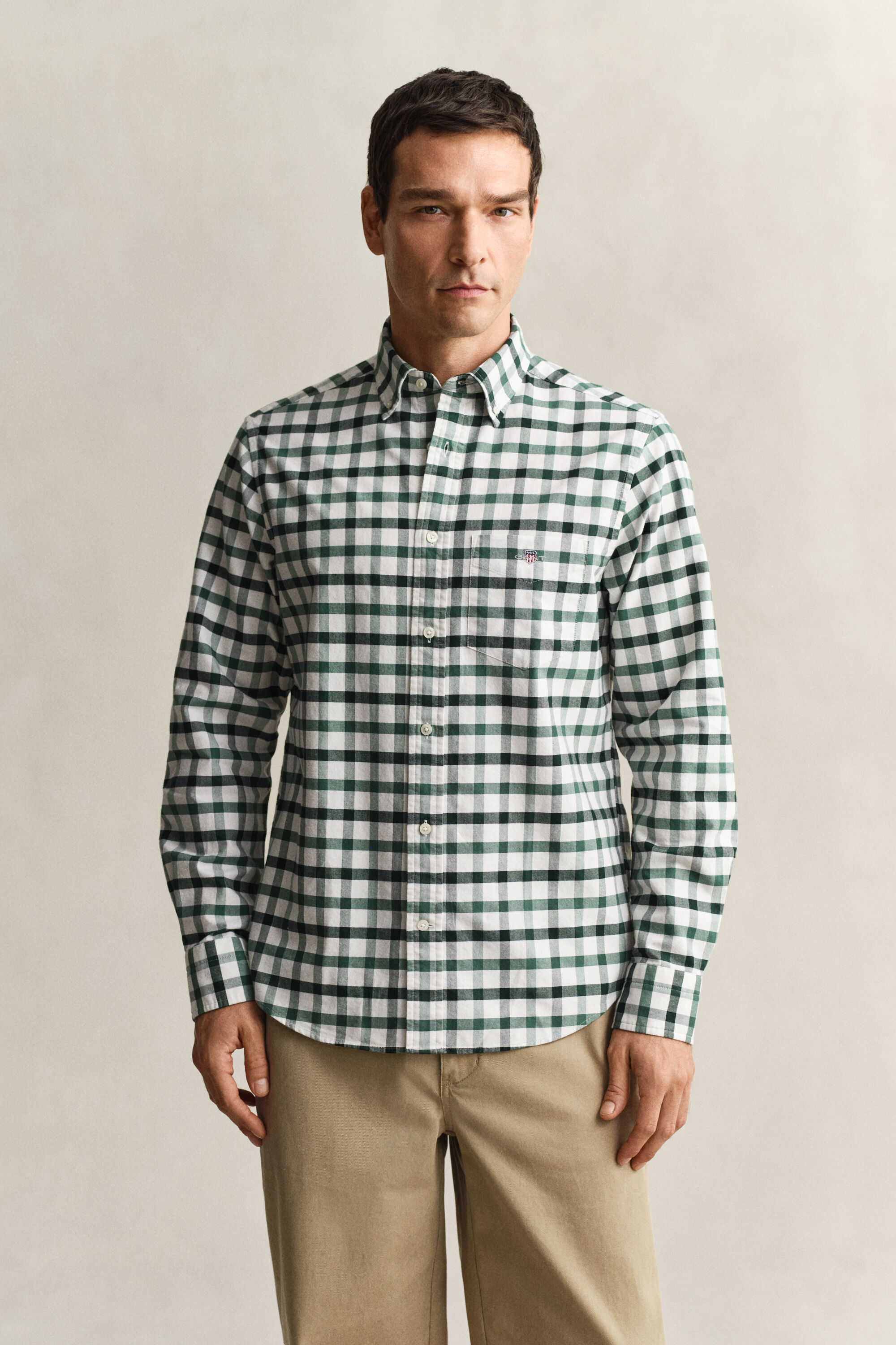 Regular Fit geruit Oxford-overhemd