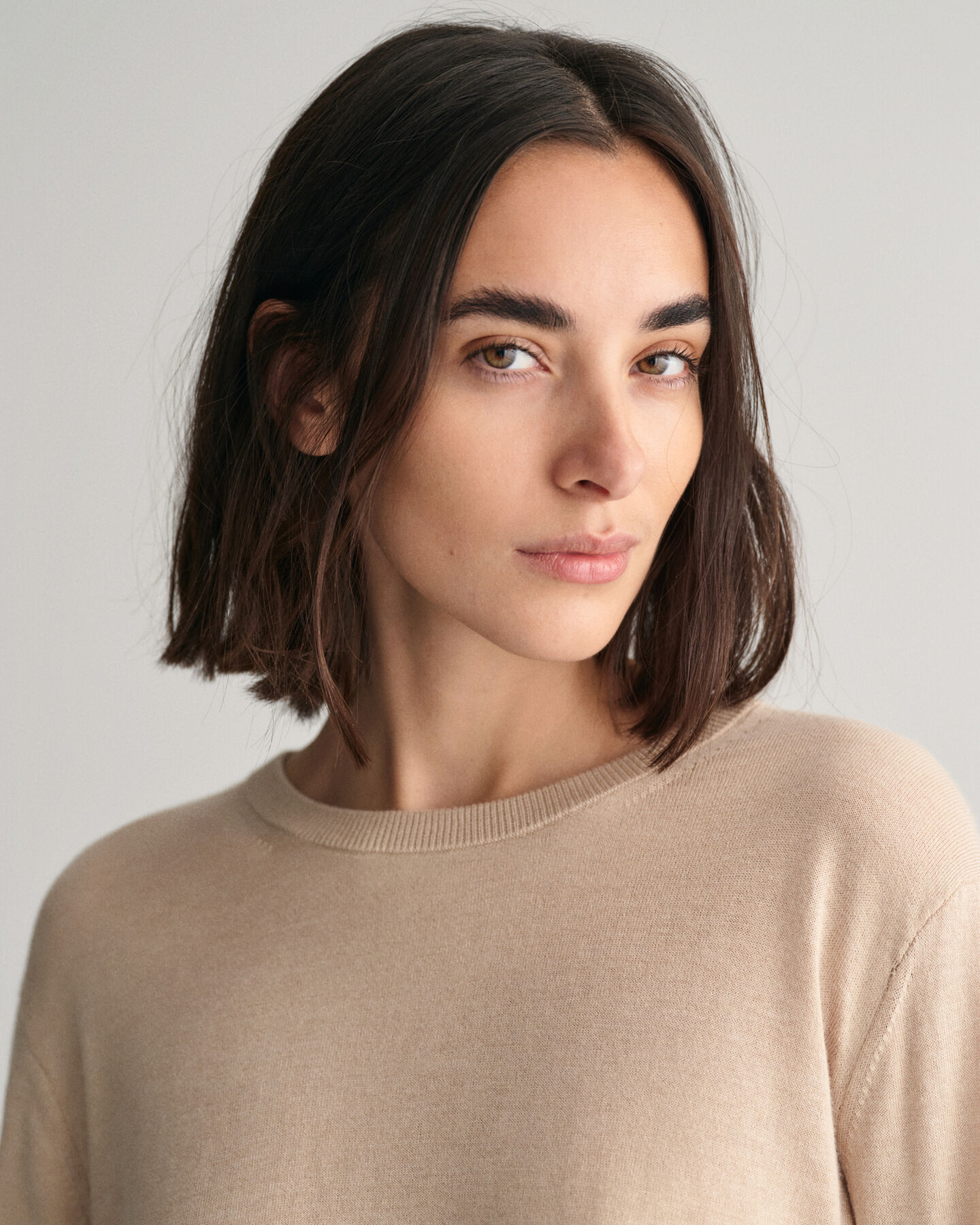 Fijngebreide trui met ronde hals