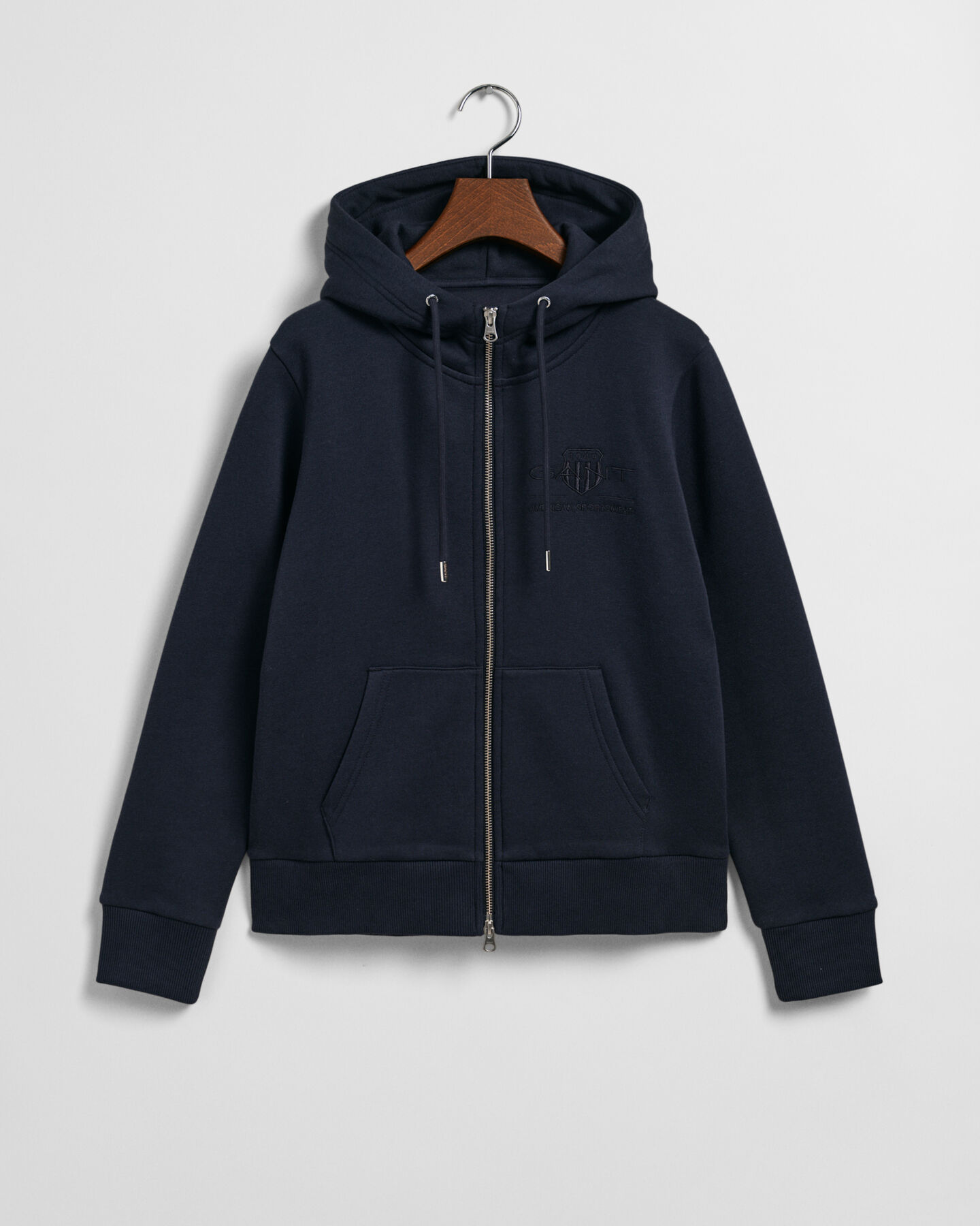 Tonal Shield hoodie met ritssluiting