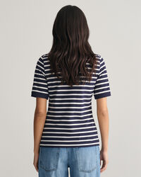 Shield piqué poloshirt met strepen