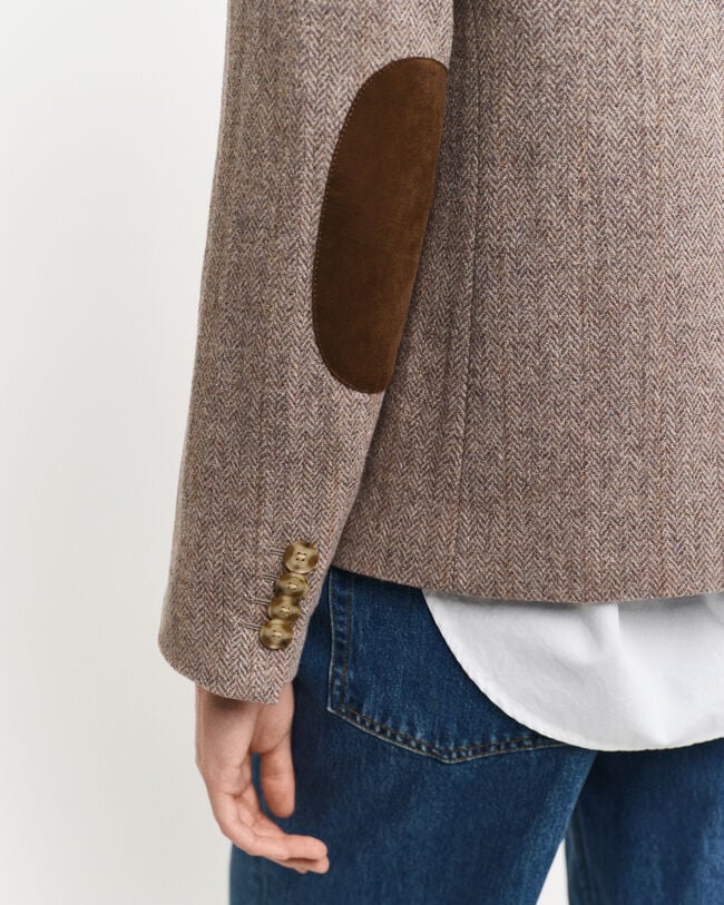 Regular Fit kortere blazer met visgraatmotief