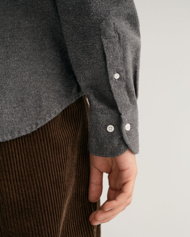 Regular Fit overhemd met visgraatmotief