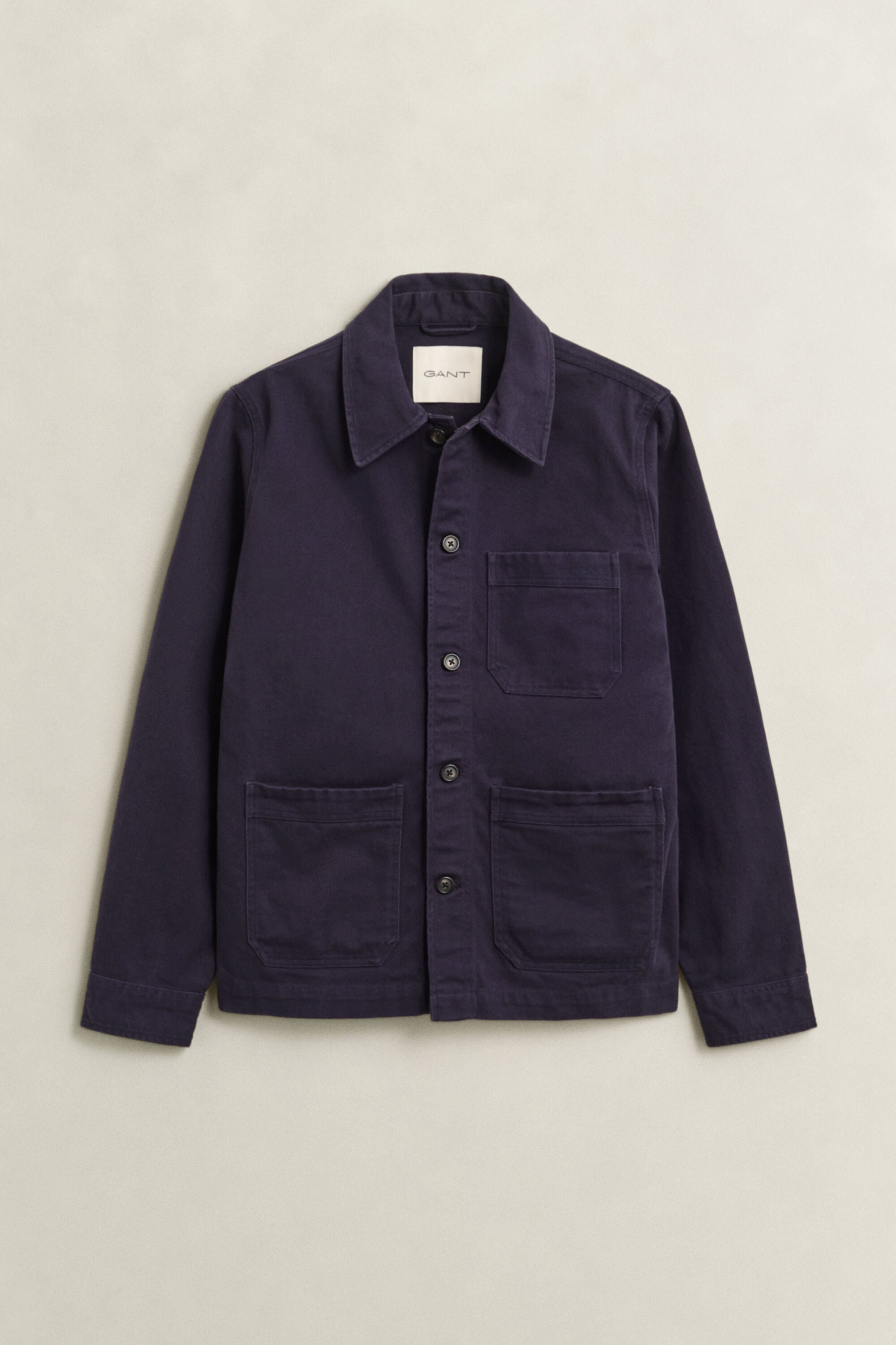 Overshirt van geborstelde keper