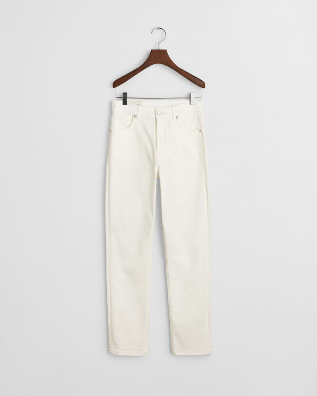 Slim Fit cropped witte jeans