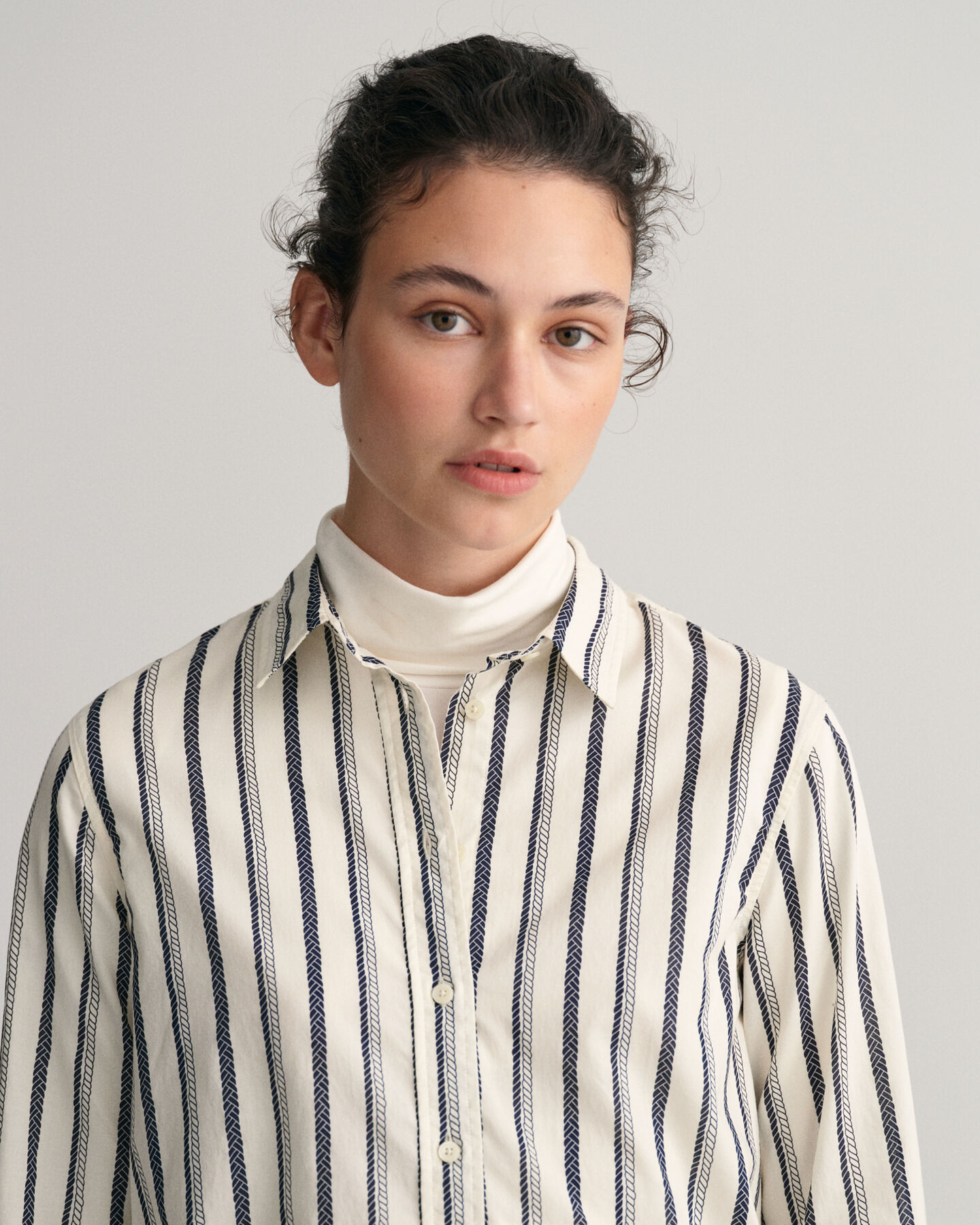 Regular Fit Rope blouse van katoenen voile