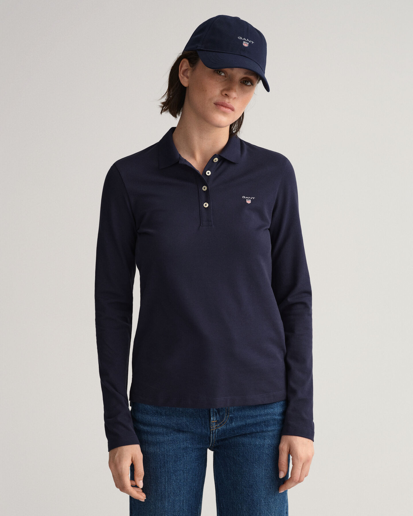Original piqué poloshirt met lange mouwen