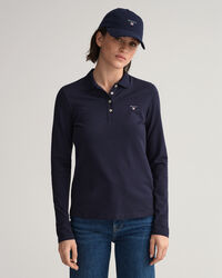 Original piqué poloshirt met lange mouwen