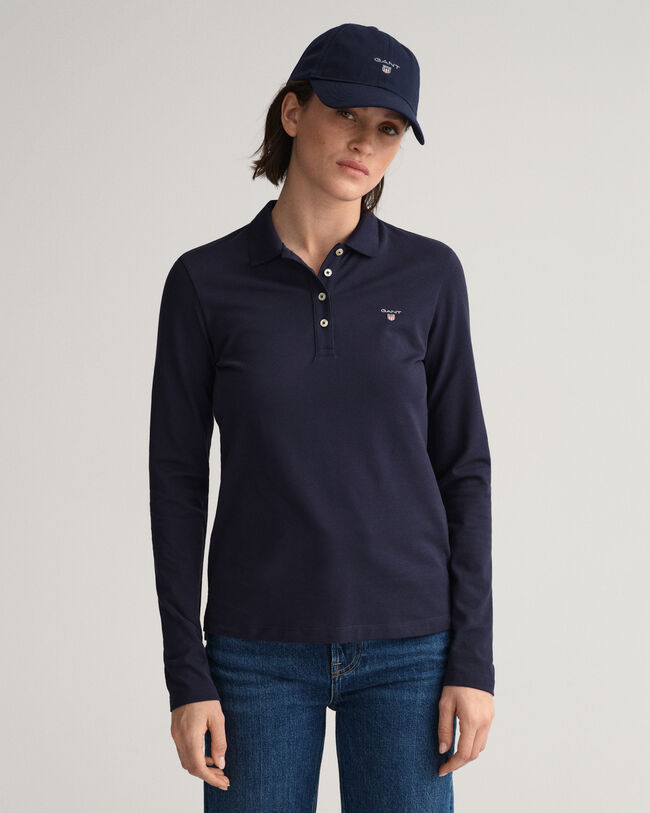 Original piqué poloshirt met lange mouwen