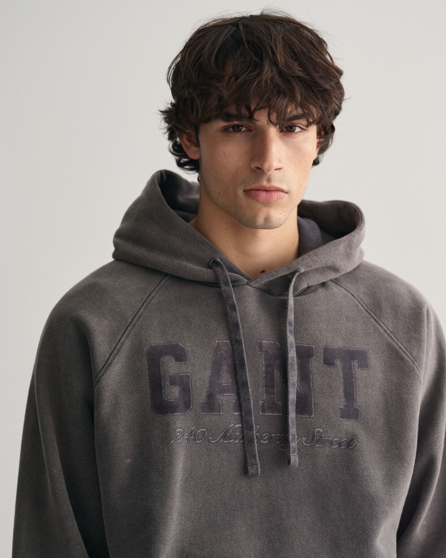 Hoodie met vintage wassing