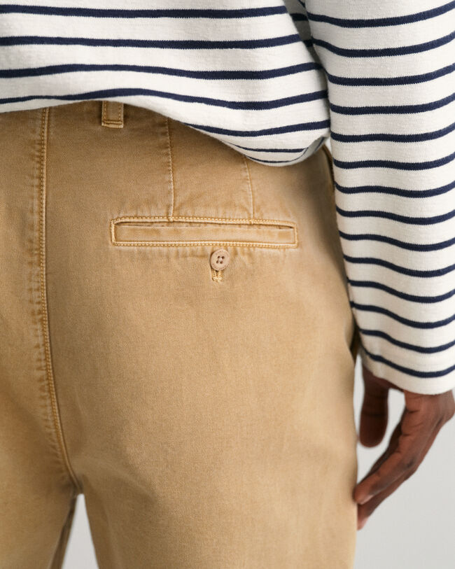 Straight Fit chino van keperstof