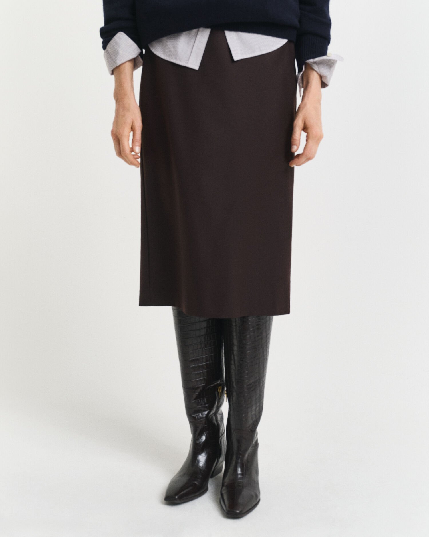 Halflange kokerrok van wolmix