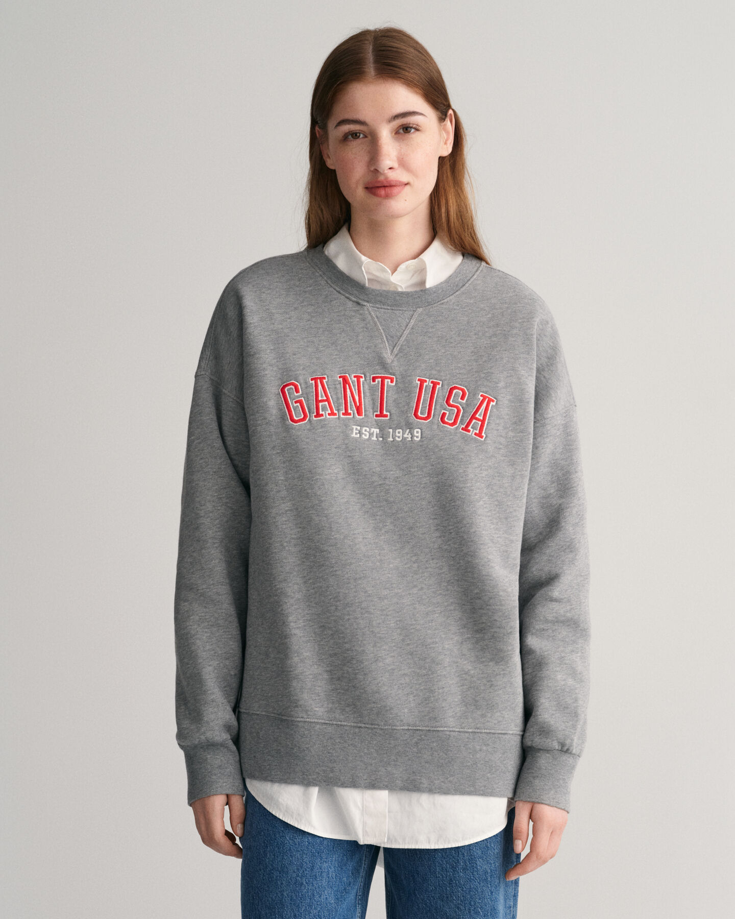 Oversized GANT USA sweatshirt met ronde hals