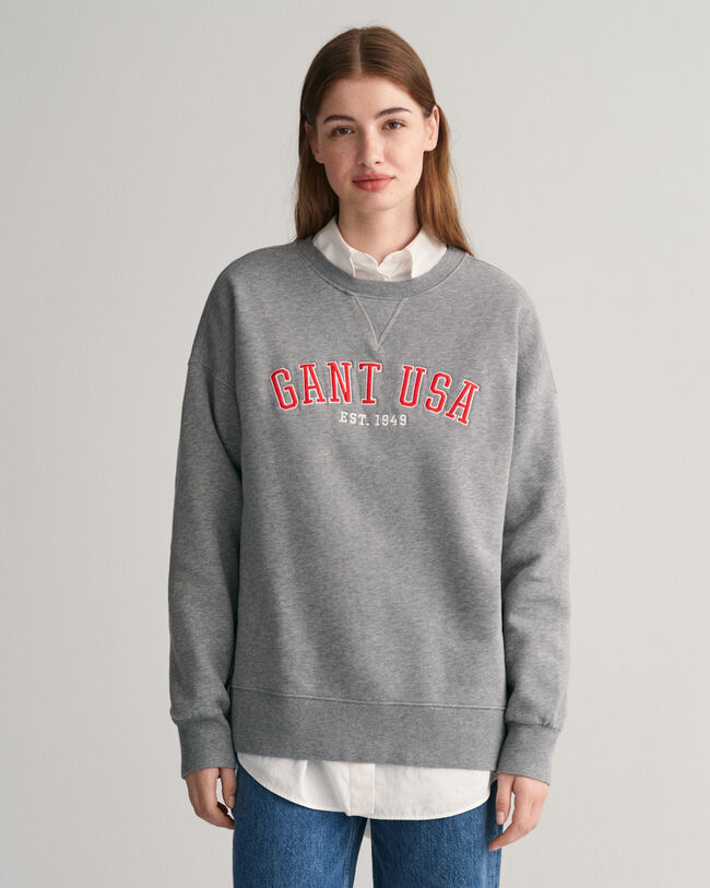 Oversized GANT USA sweatshirt met ronde hals