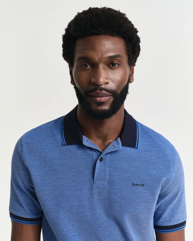 4-kleurig Oxford piqué poloshirt