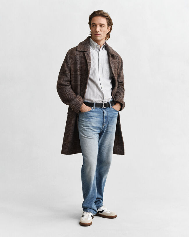 Regular Fit klassiek Oxford-overhemd met Bankerstreep