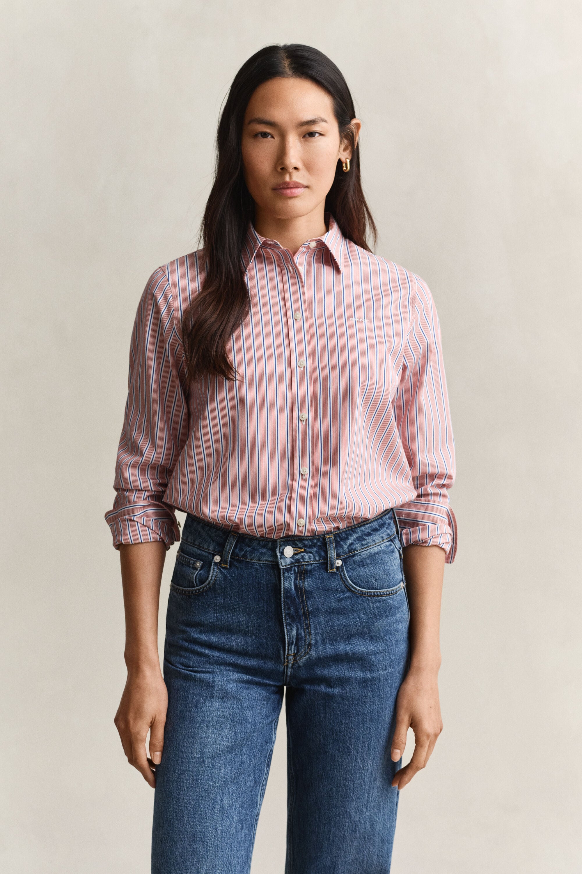 Regular Fit Classic gestreept overhemd van poplin