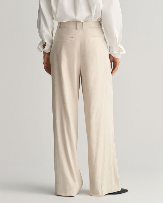 Relaxed Fit getailleerde broek van stretchlinnen