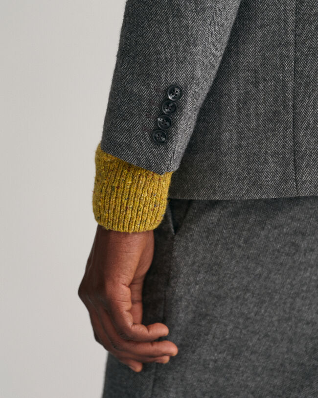 Kostuumblazer met visgraatmotief