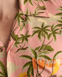 Regular Fit Hawaiian Print overhemd met korte mouwen