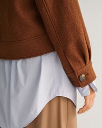 Bouclé jack met ritssluiting