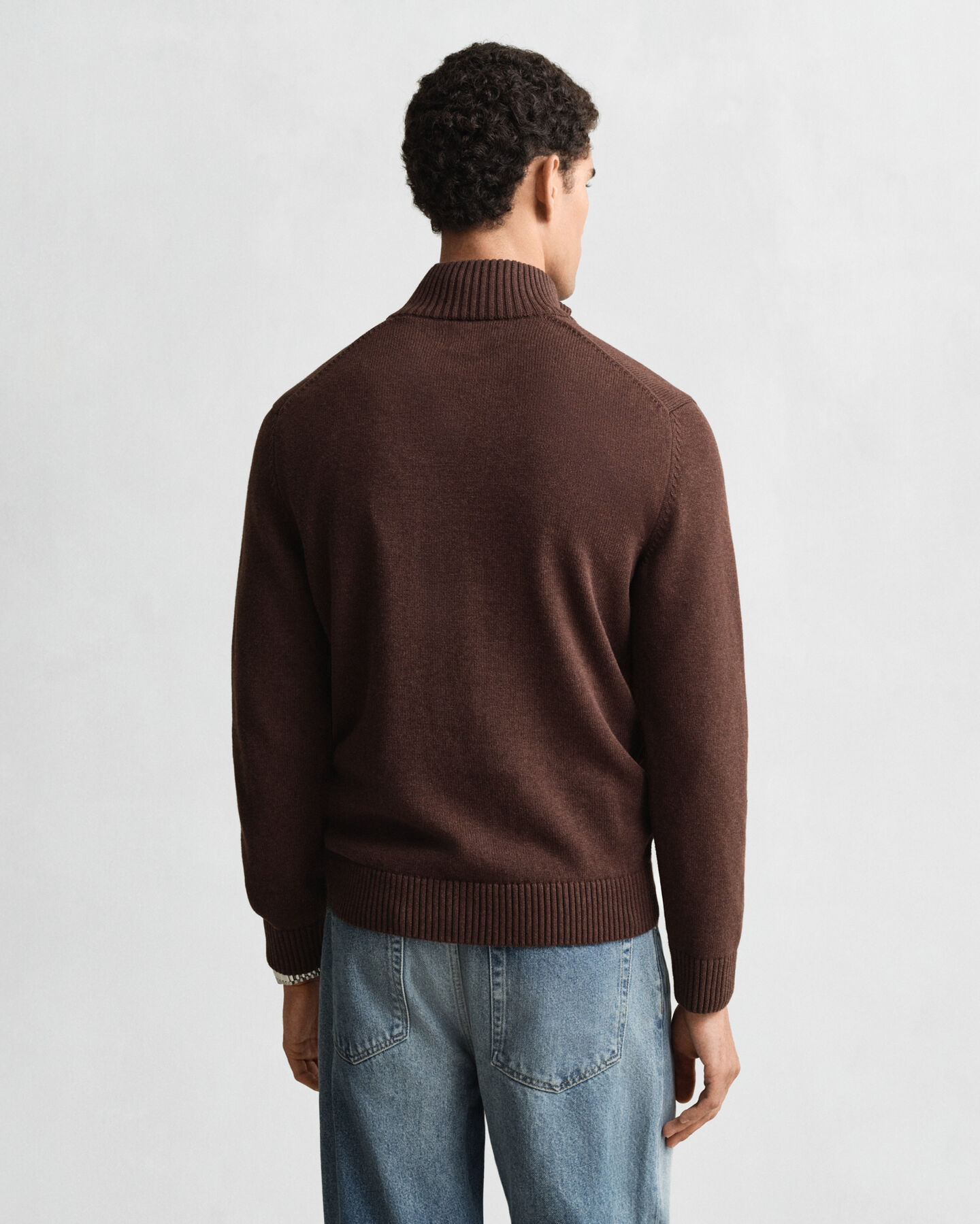 Casual katoenen trui met korte rits