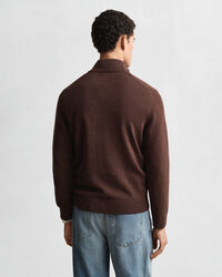 Casual katoenen trui met korte rits