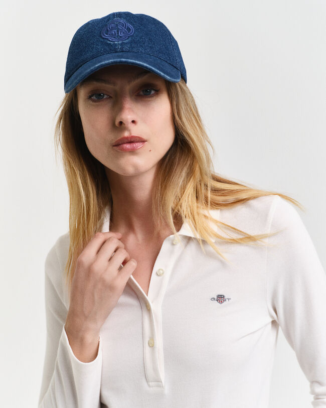 Shield piqué poloshirt met lange mouwen