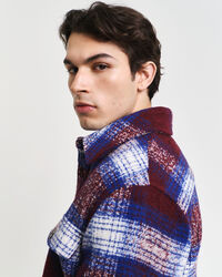 Geruit overshirt van wolmix