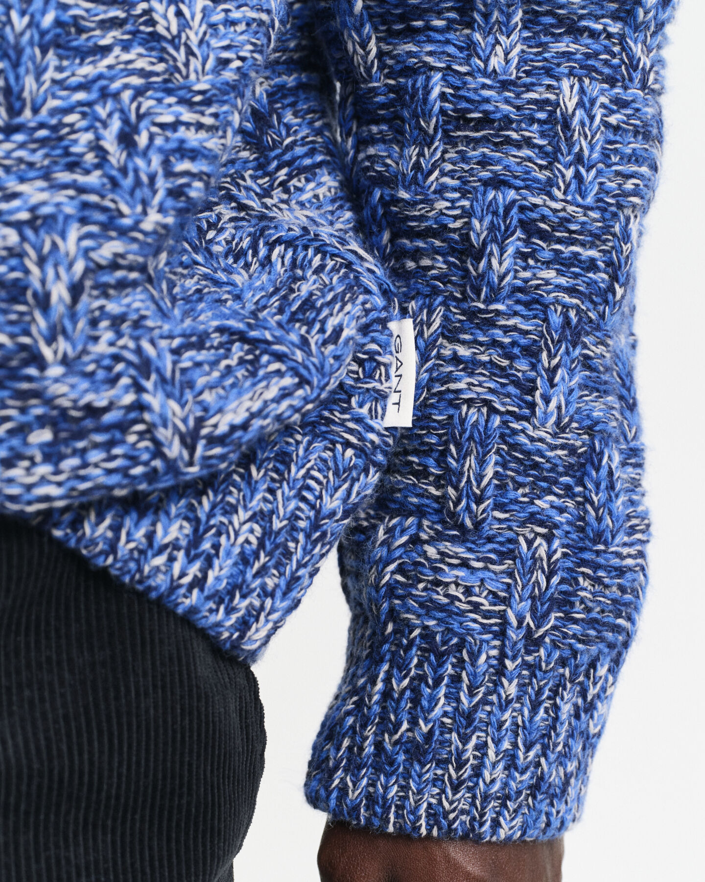 Trui met ronde hals van getextureerde wolmix