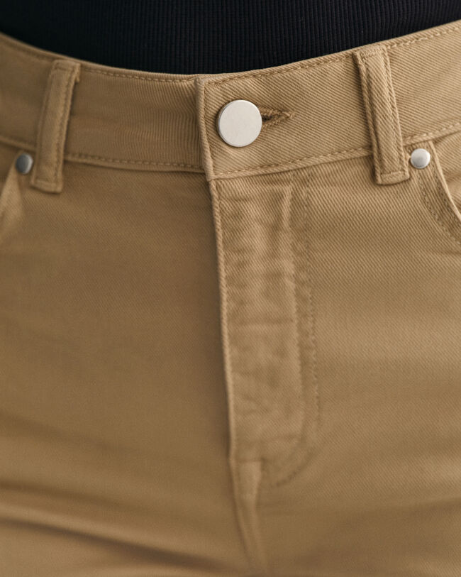 Cropped Color jeans met wijde pijpen