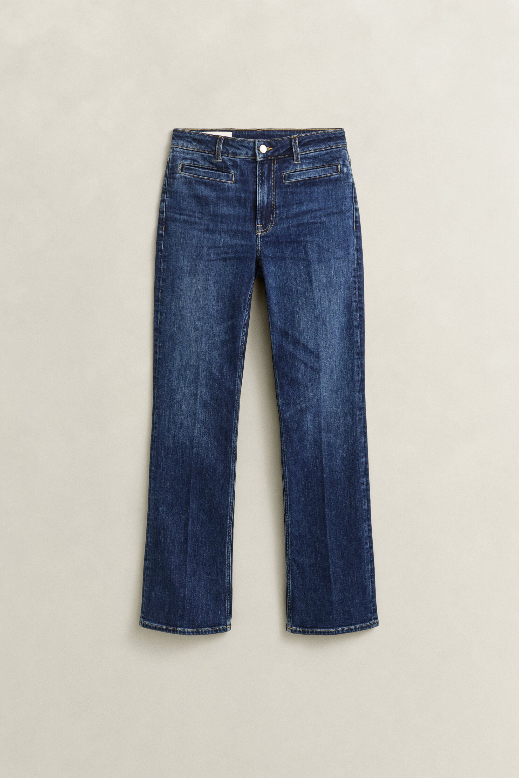 Monogram jeans met wijduitlopende pijpen